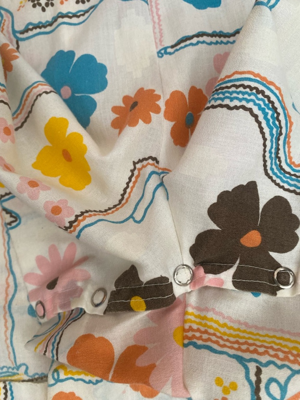 Vintage 60s Mod Floral Mini Skort Dress Romper Union Made Retro Collared 16 - Picture 7 of 14